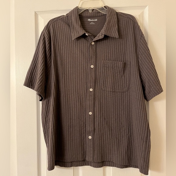 NWOT Men’s Madewell Gray Camp Shirt - Picture 1 of 5